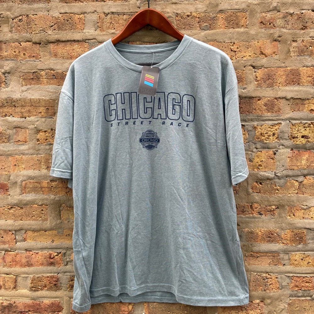 NASCAR Chicago Street Race Graphic Tee Men's 2XL Grey Heathered Tri-Blend